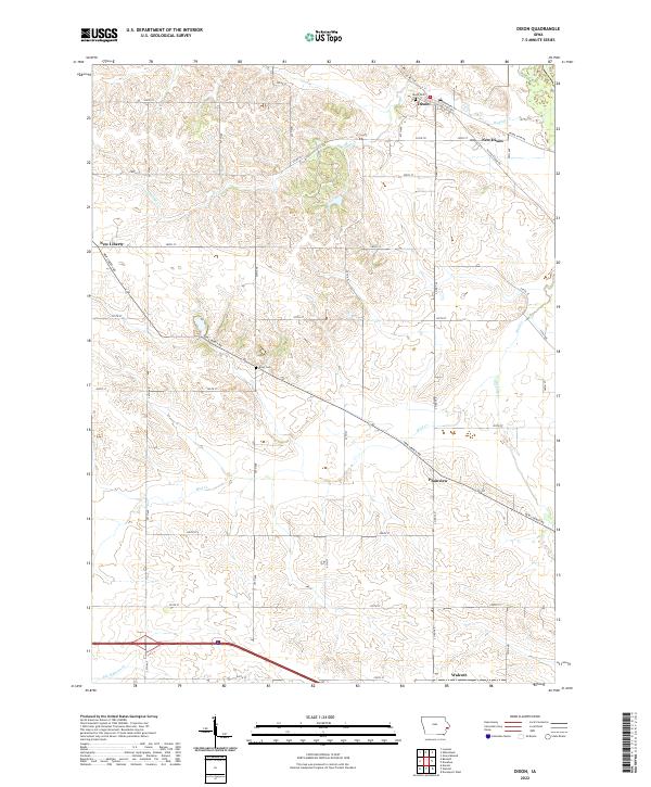 Dixon, IA — USGS 7.5-minute topo (2022)