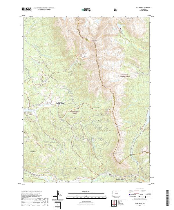 Clark Peak, CO — USGS 7.5-minute topo (2022)