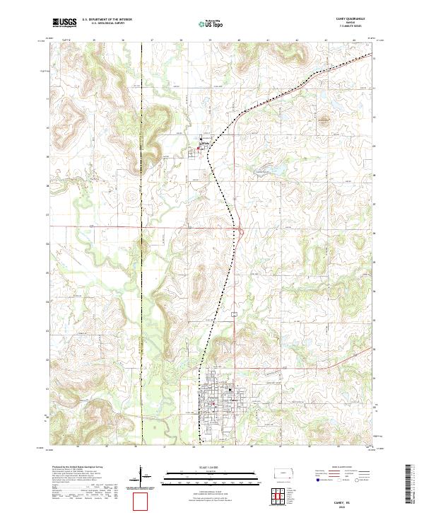 Caney, KS — USGS 7.5-minute topo (2022)