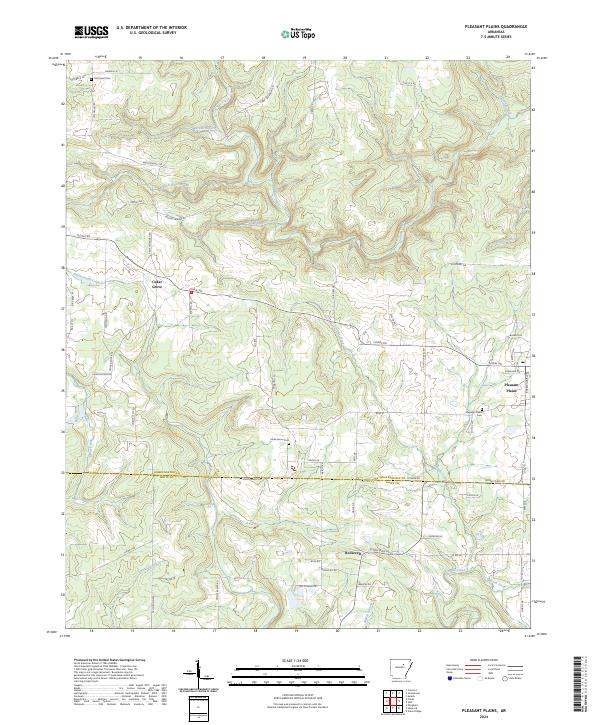 Pleasant Plains, AR — USGS 7.5-minute topo (2024)