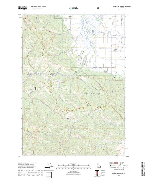 Fourth of July Peak, ID — USGS 7.5-minute topo (2024)