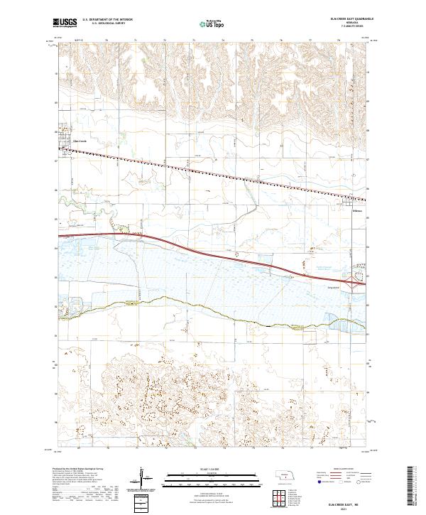 Elm Creek East, NE — USGS 7.5-minute topo (2021)