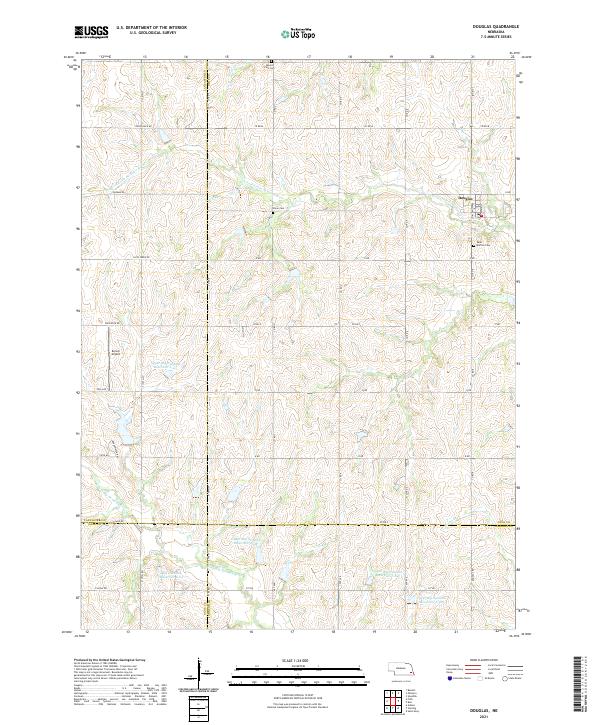 Douglas, NE — USGS 7.5-minute topo (2021)