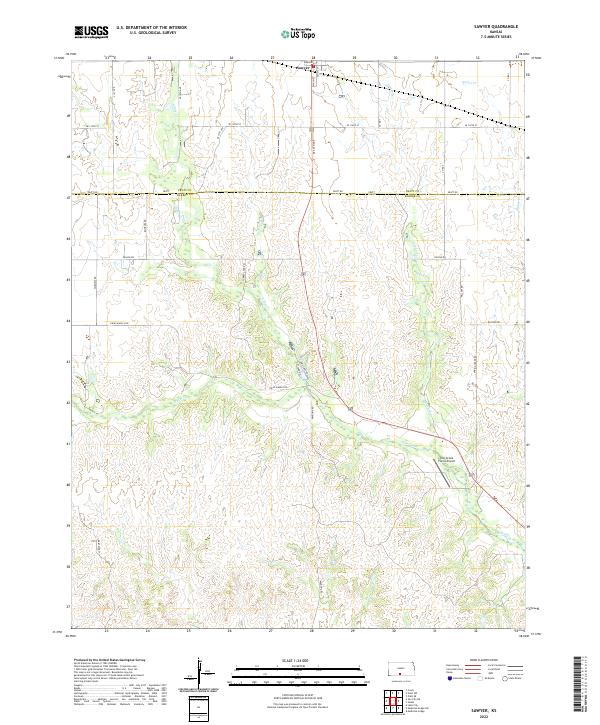 Sawyer, KS — USGS 7.5-minute topo (2022)
