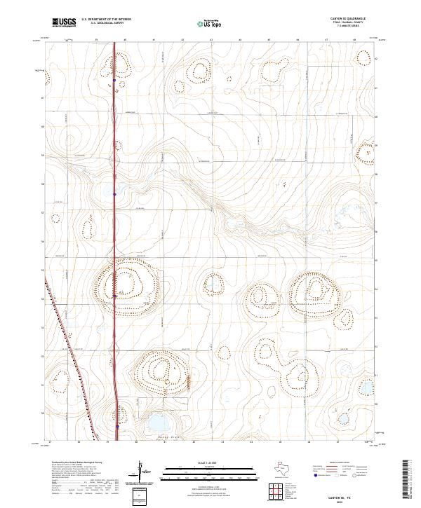 Canyon SE, TX — USGS 7.5-minute topo (2022)