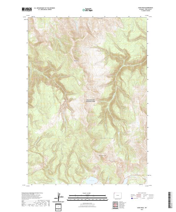 Cook Peak, WY — USGS 7.5-minute topo (2021)
