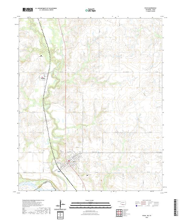 Ryan, OK-TX — USGS 7.5-minute topo (2022)