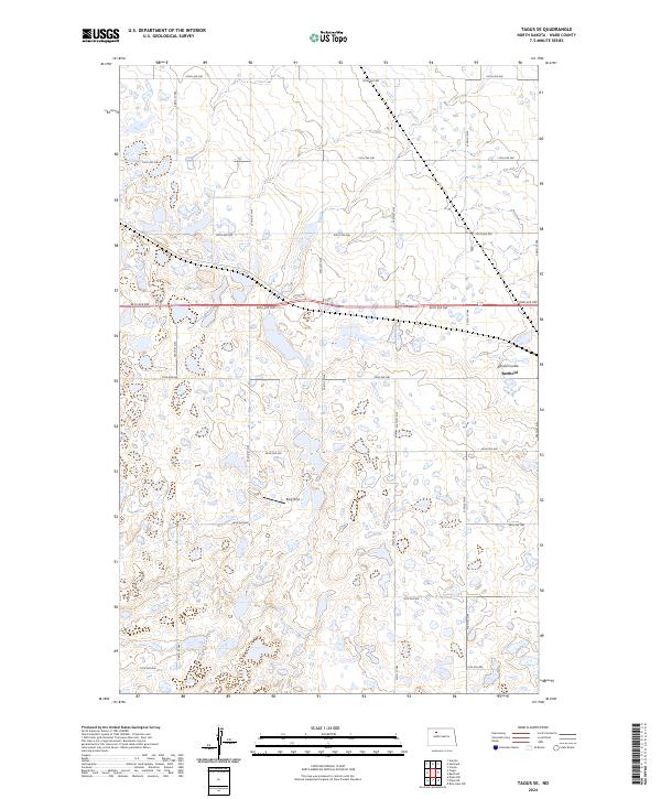 Tagus SE, ND — USGS 7.5-minute topo (2024)