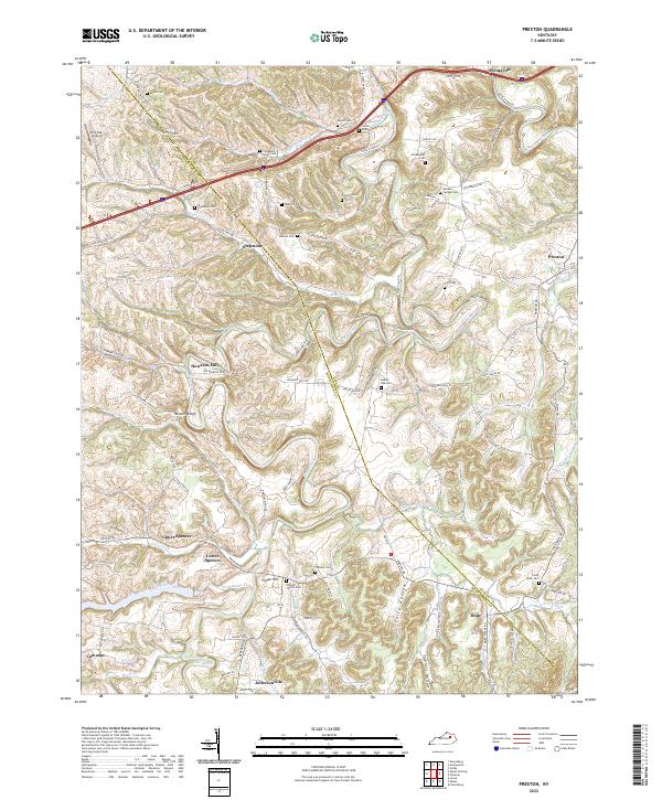 Preston, KY — USGS 7.5-minute topo (2022)
