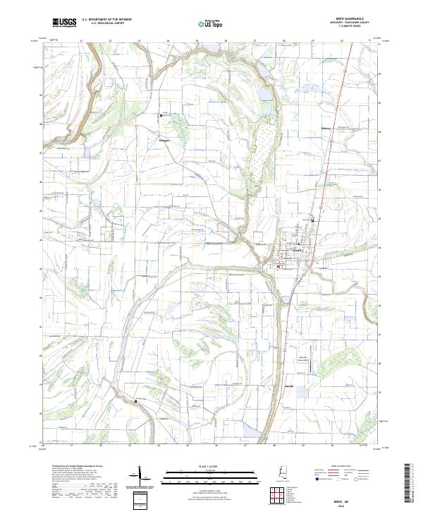 Drew, MS — USGS 7.5-minute topo (2024)