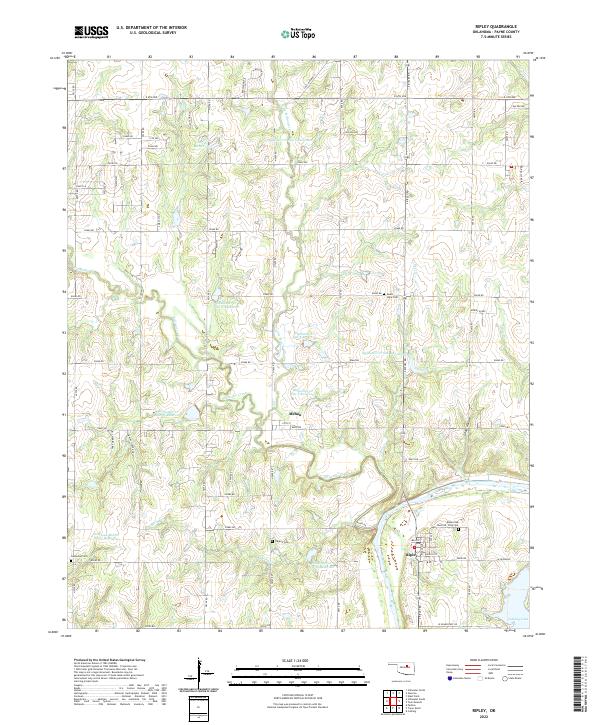 Ripley, OK — USGS 7.5-minute topo (2022)