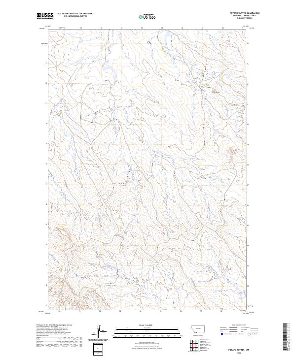 Potato Buttes, MT — USGS 7.5-minute topo (2024)