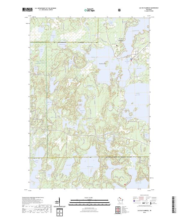 Lac du Flambeau, WI — USGS 7.5-minute topo (2023)