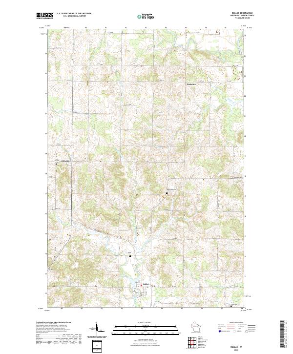 Dallas, WI — USGS 7.5-minute topo (2022)
