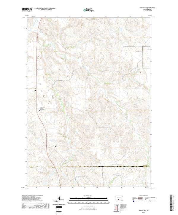 Mission NW, SD — USGS 7.5-minute topo (2021)