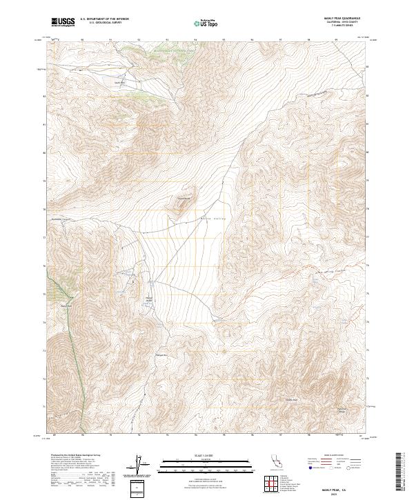 Manly Peak, CA — USGS 7.5-minute topo (2023)