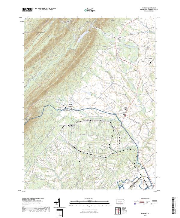 Roxbury, PA — USGS 7.5-minute topo (2023)