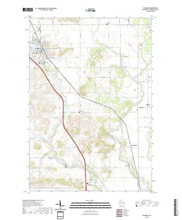 Bloomer, WI — USGS 7.5-minute topo (2022)