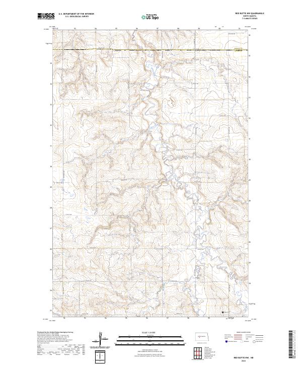 Red Butte NW, ND — USGS 7.5-minute topo (2024)