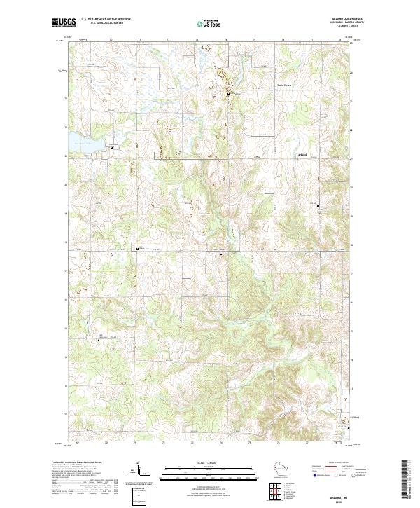 Arland, WI — USGS 7.5-minute topo (2022)
