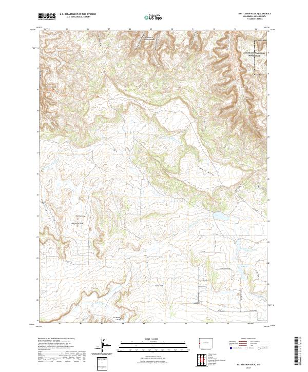 Battleship Rock, CO — USGS 7.5-minute topo (2022)