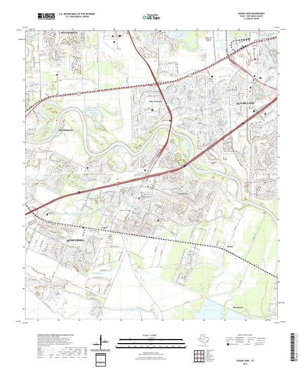 Sugar Land, TX — USGS 7.5-minute topo (2022)