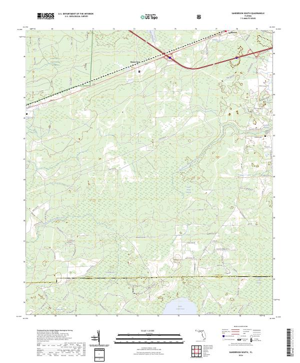 Sanderson South, FL — USGS 7.5-minute topo (2024)