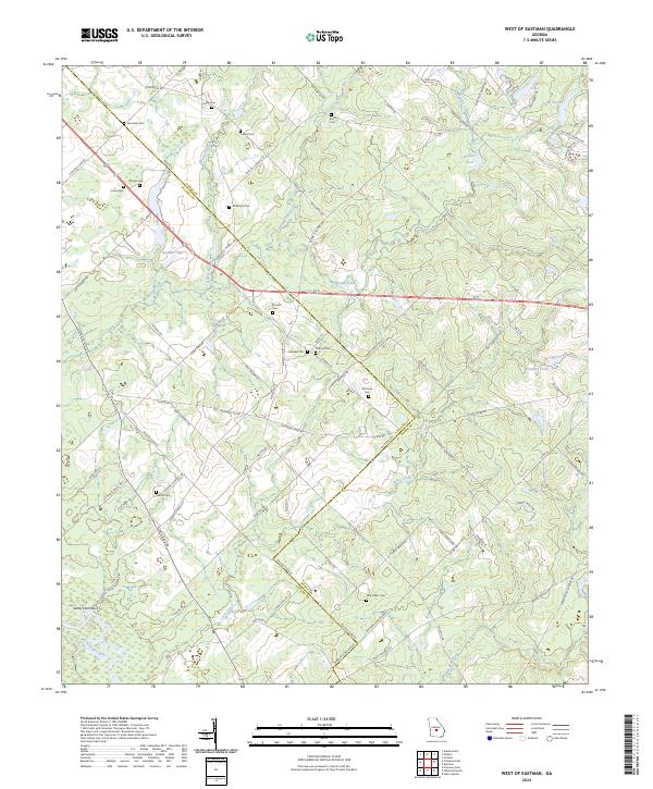 West of Eastman, GA — USGS 7.5-minute topo (2024)