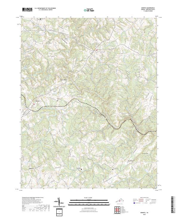 Moneta, VA — USGS 7.5-minute topo (2022)