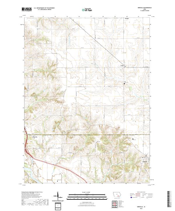 Kirkville, IA — USGS 7.5-minute topo (2022)