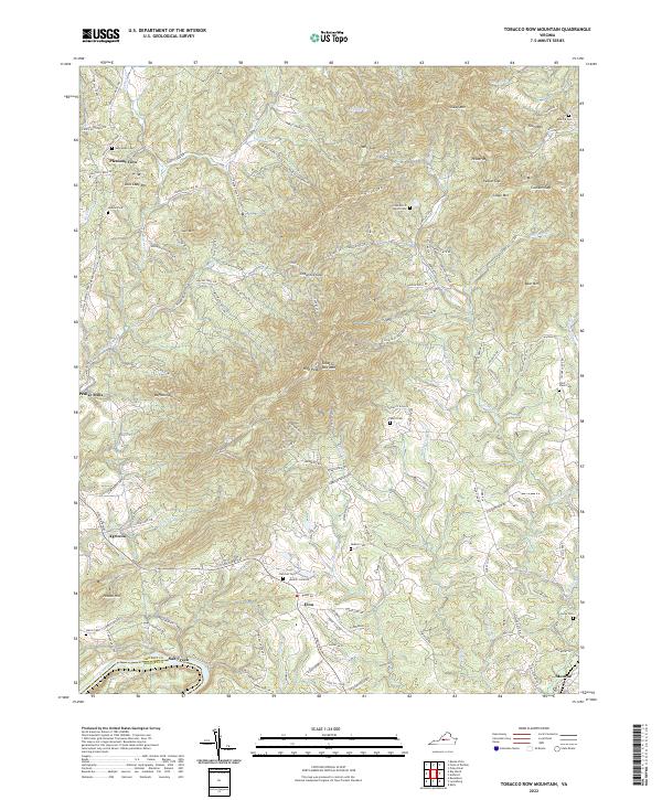 Tobacco Row Mountain, VA — USGS 7.5-minute topo (2022)