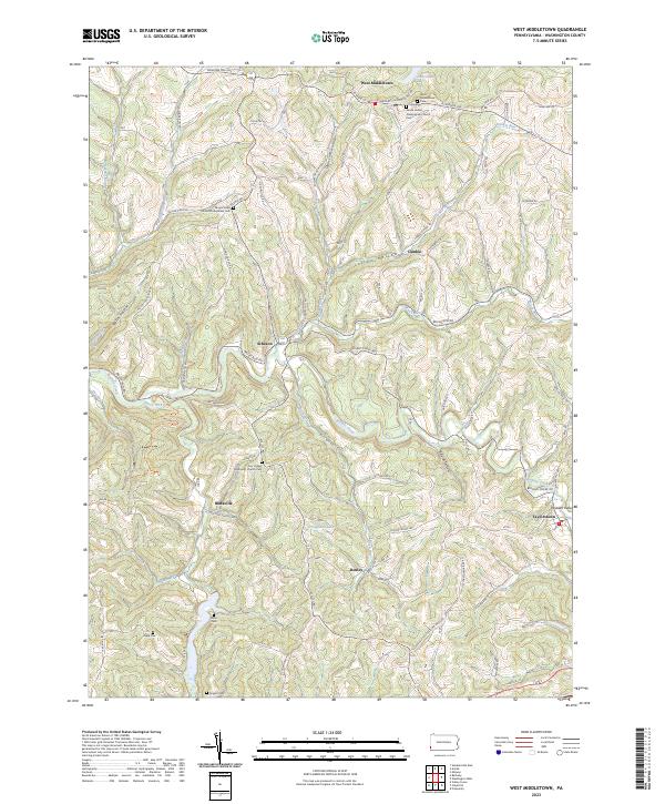 West Middletown, PA — USGS 7.5-minute topo (2023)