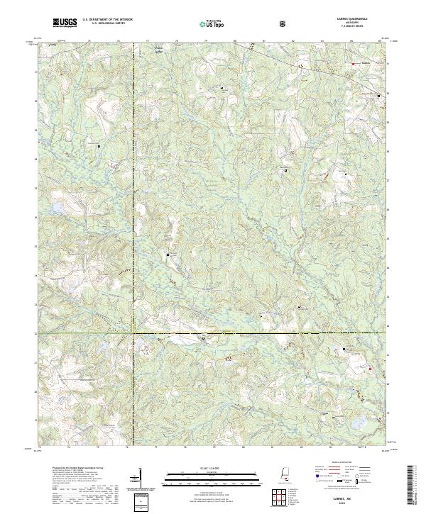 Carnes, MS — USGS 7.5-minute topo (2024)