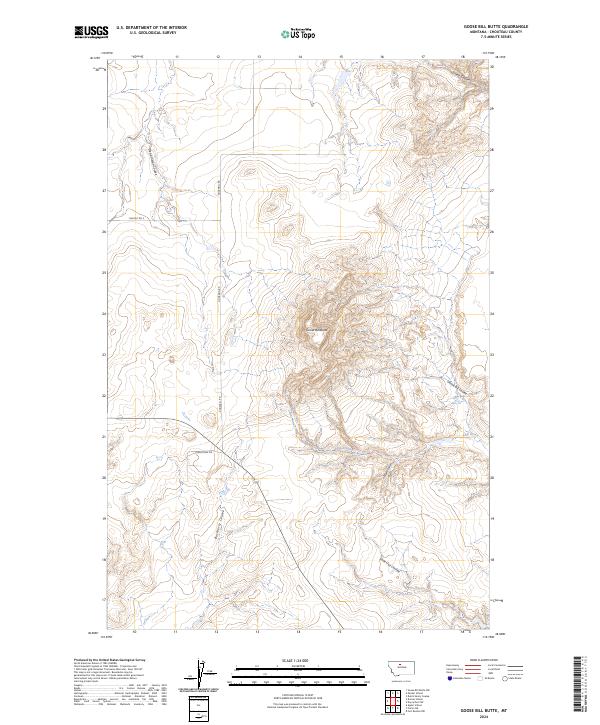 Goose Bill Butte, MT — USGS 7.5-minute topo (2024)