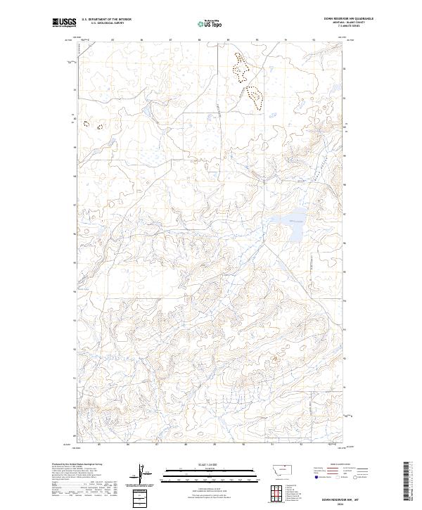 Down Reservoir NW, MT — USGS 7.5-minute topo (2024)