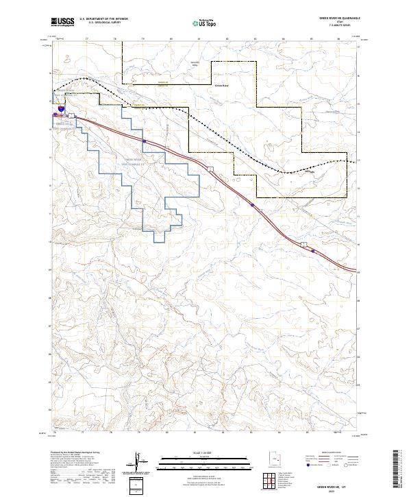 Green River NE, UT — USGS 7.5-minute topo (2023)