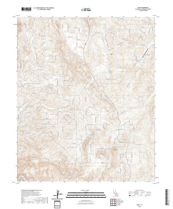 Sage, CA — USGS 7.5-minute topo (2021)