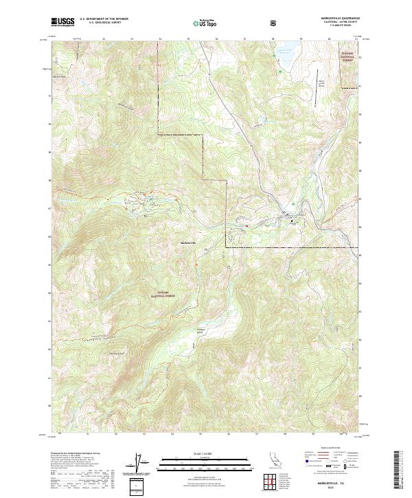 Markleeville, CA — USGS 7.5-minute topo (2022)