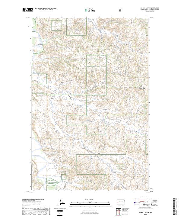 Ice Box Canyon, ND — USGS 7.5-minute topo (2024)