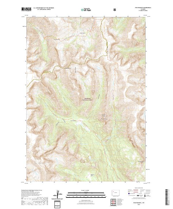Five Pockets, WY — USGS 7.5-minute topo (2021)