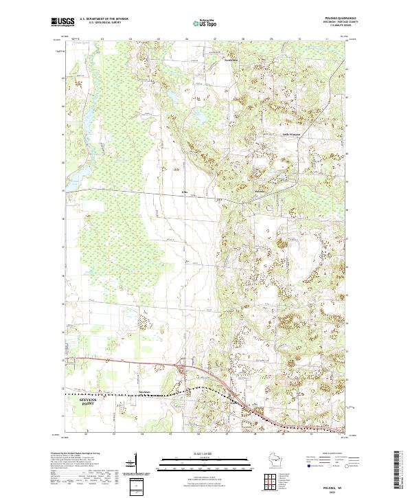 Polonia, WI — USGS 7.5-minute topo (2022)
