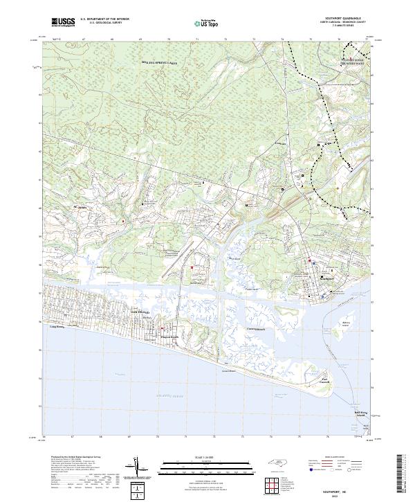 Southport, NC — USGS 7.5-minute topo (2022)