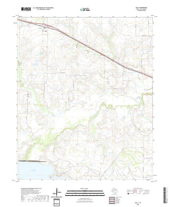 Jolly, TX — USGS 7.5-minute topo (2022)