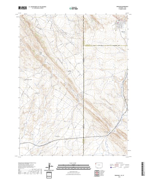 Dinosaur, CO-UT — USGS 7.5-minute topo (2023)