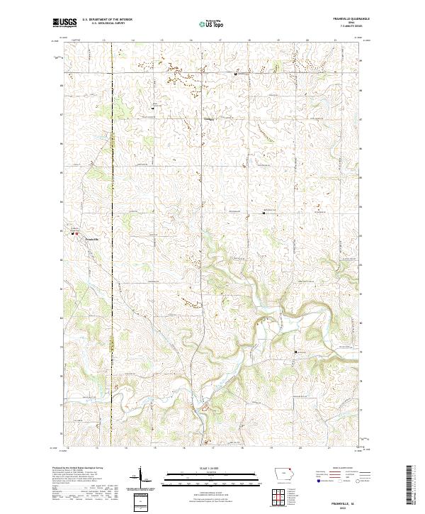 Frankville, IA — USGS 7.5-minute topo (2022)