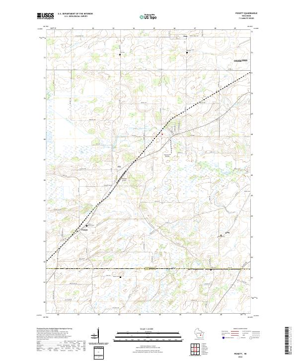 Pickett, WI — USGS 7.5-minute topo (2022)