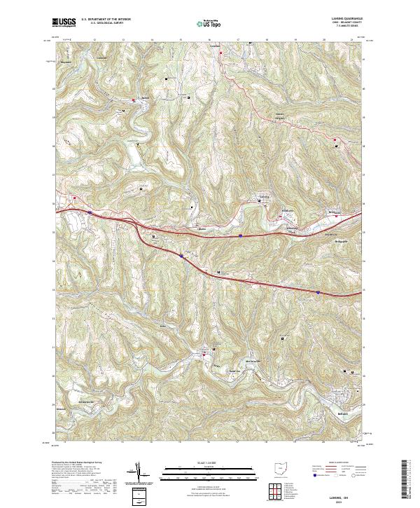 Lansing, OH — USGS 7.5-minute topo (2023)