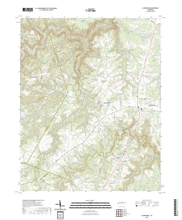 Clarkrange, TN — USGS 7.5-minute topo (2022)