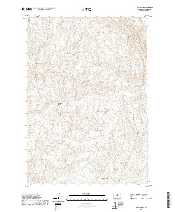 Indian Creek, WY — USGS 7.5-minute topo (2021)