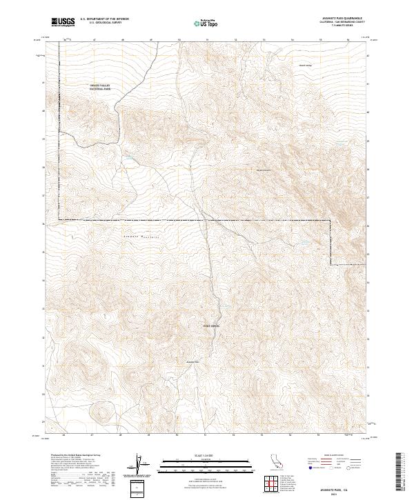 Avawatz Pass, CA — USGS 7.5-minute topo (2021)